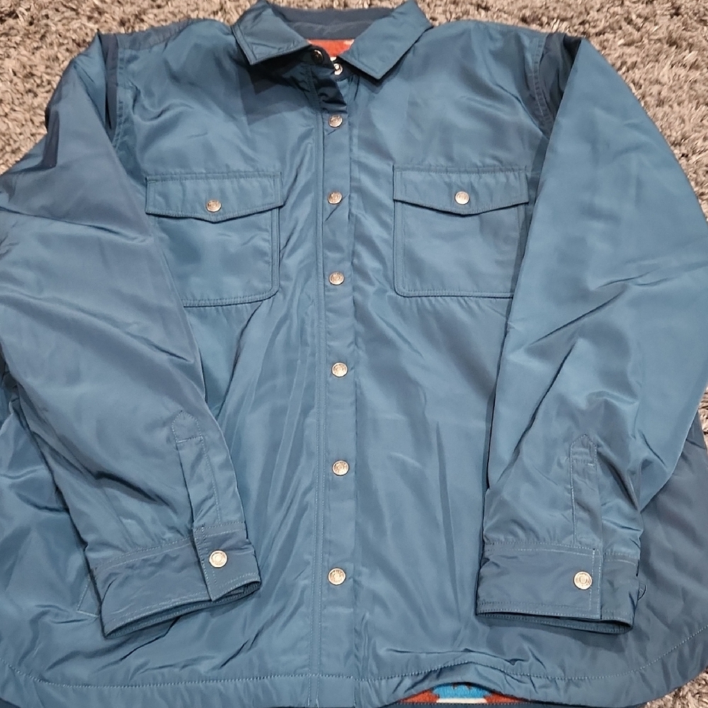 Womens Ariat Dilon Shirt Jacket. Color "Reflecting Pond" Fleece Lined
